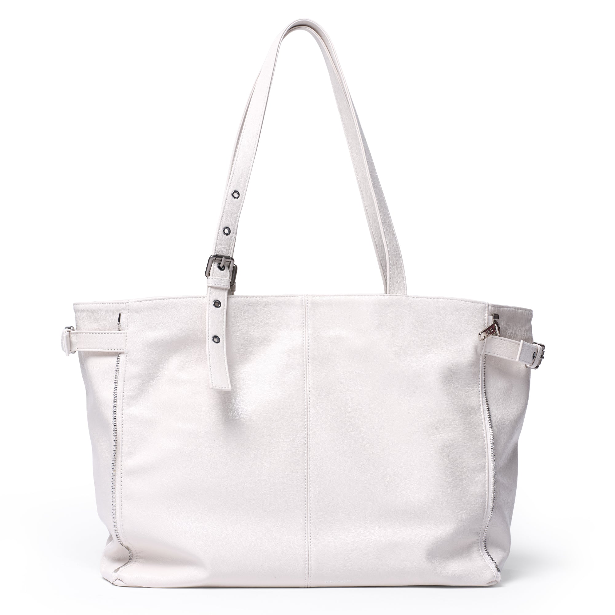 zipper shopper bag L goat cream