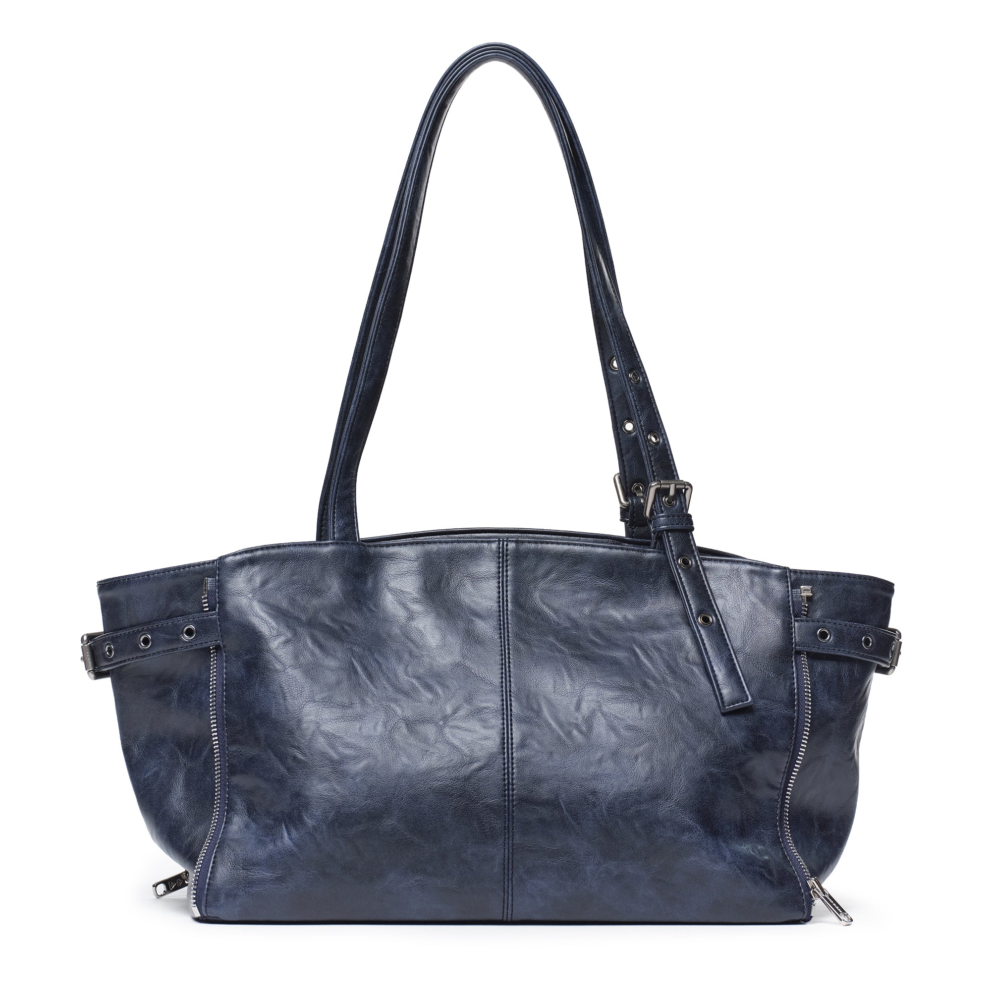 zipper shopper bag M baked navy