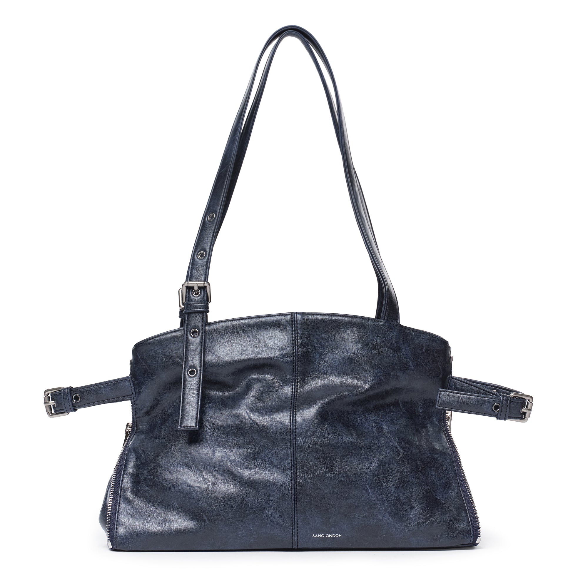 zipper shopper bag M baked navy