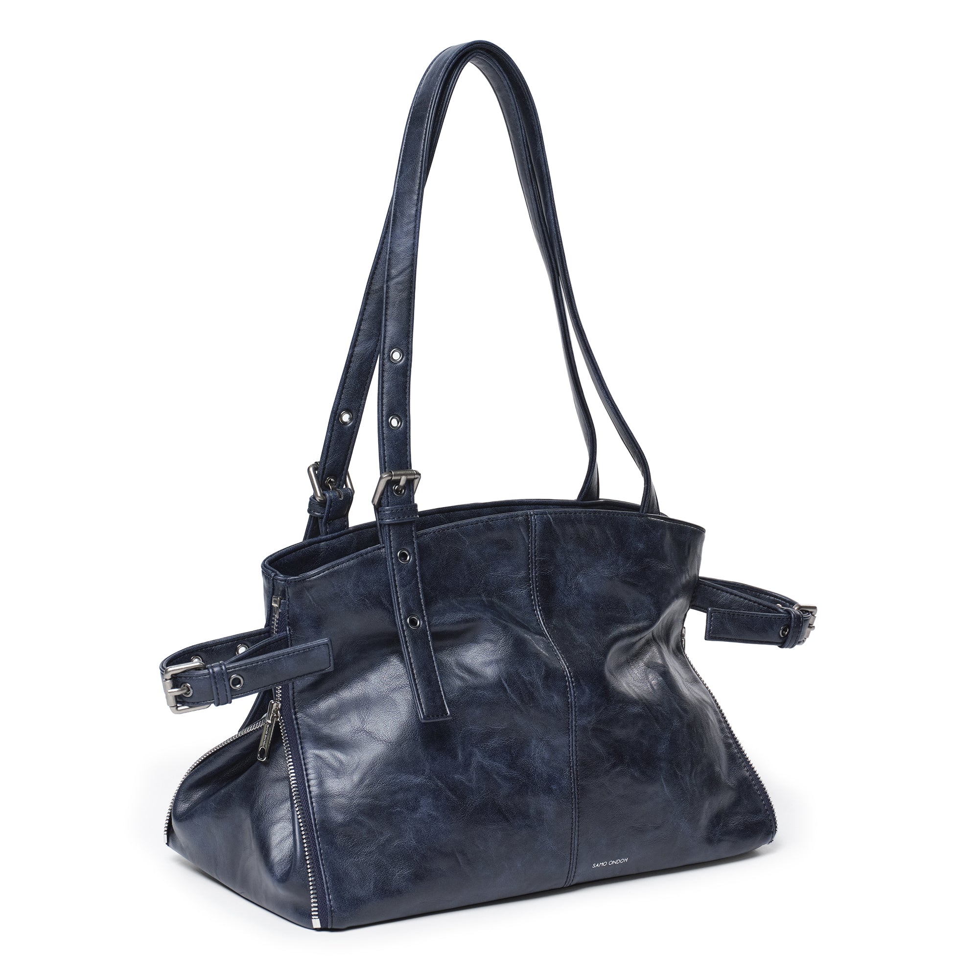 zipper shopper bag M baked navy