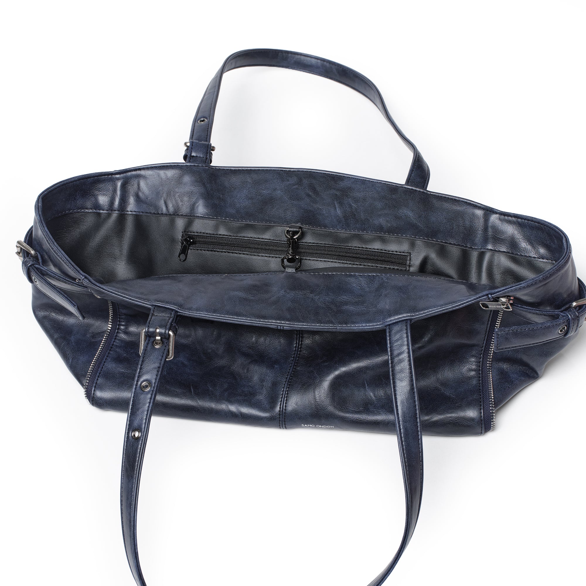 zipper shopper bag M baked navy