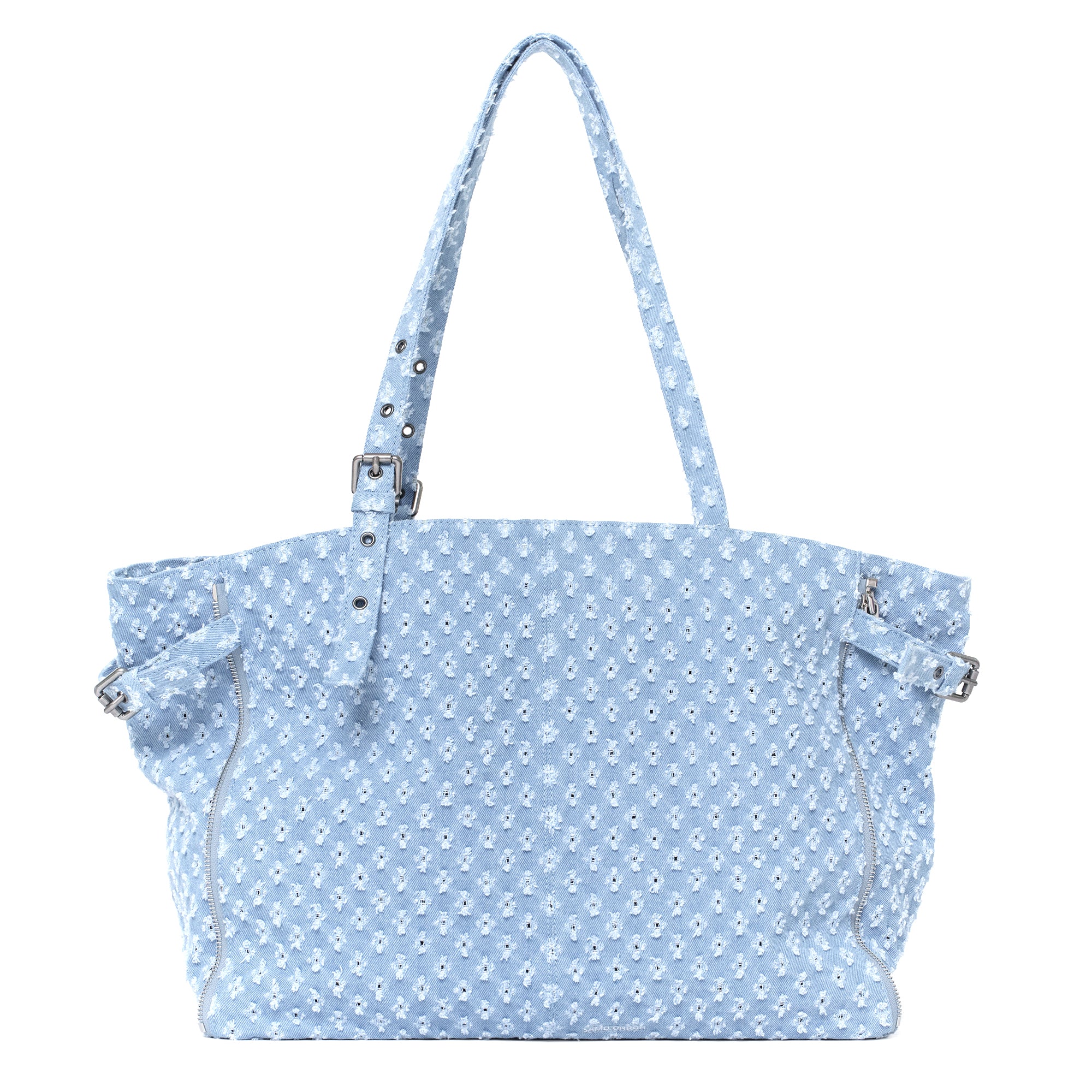 (restock soon) zipper shopper bag L punching blue