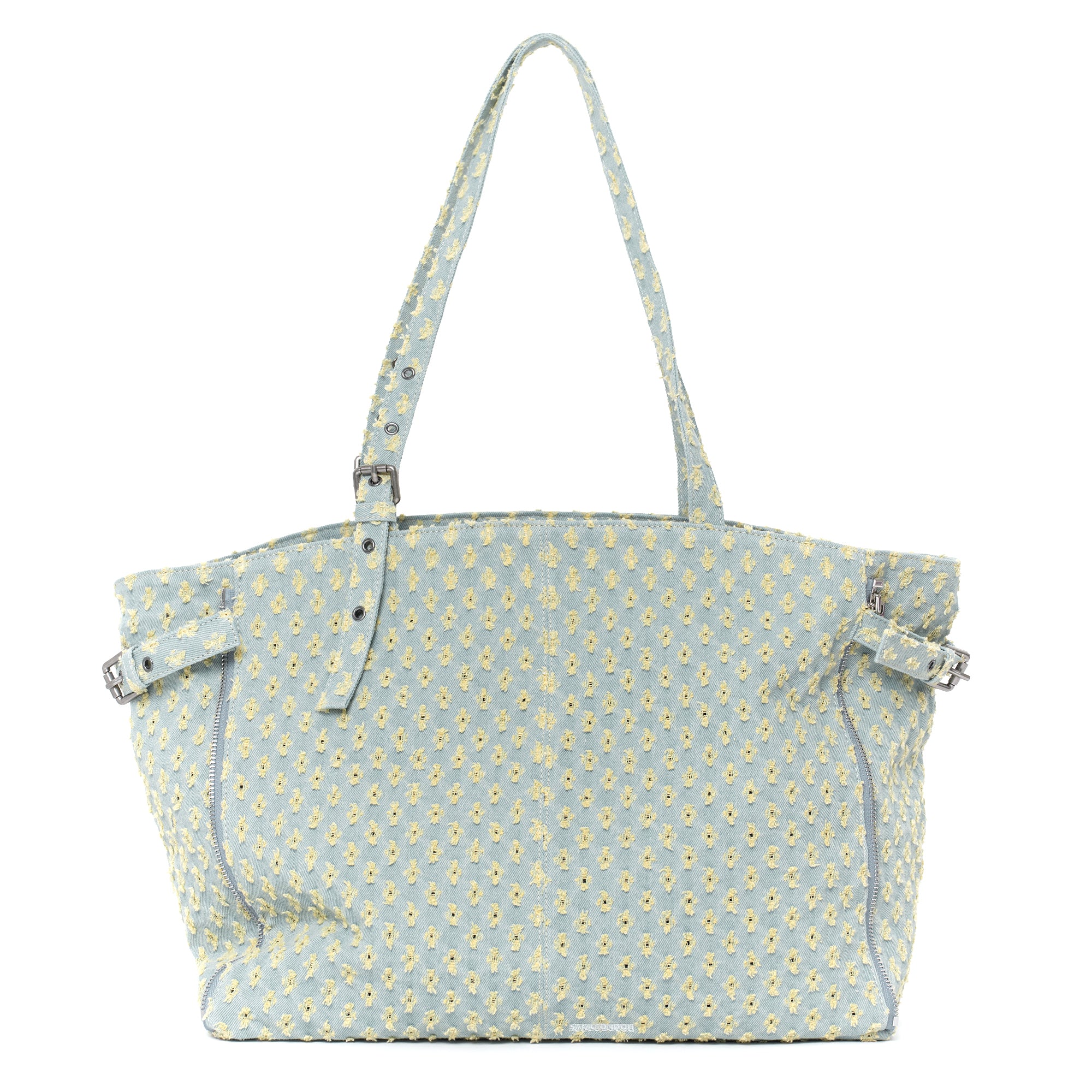 zipper shopper bag L punching yellow