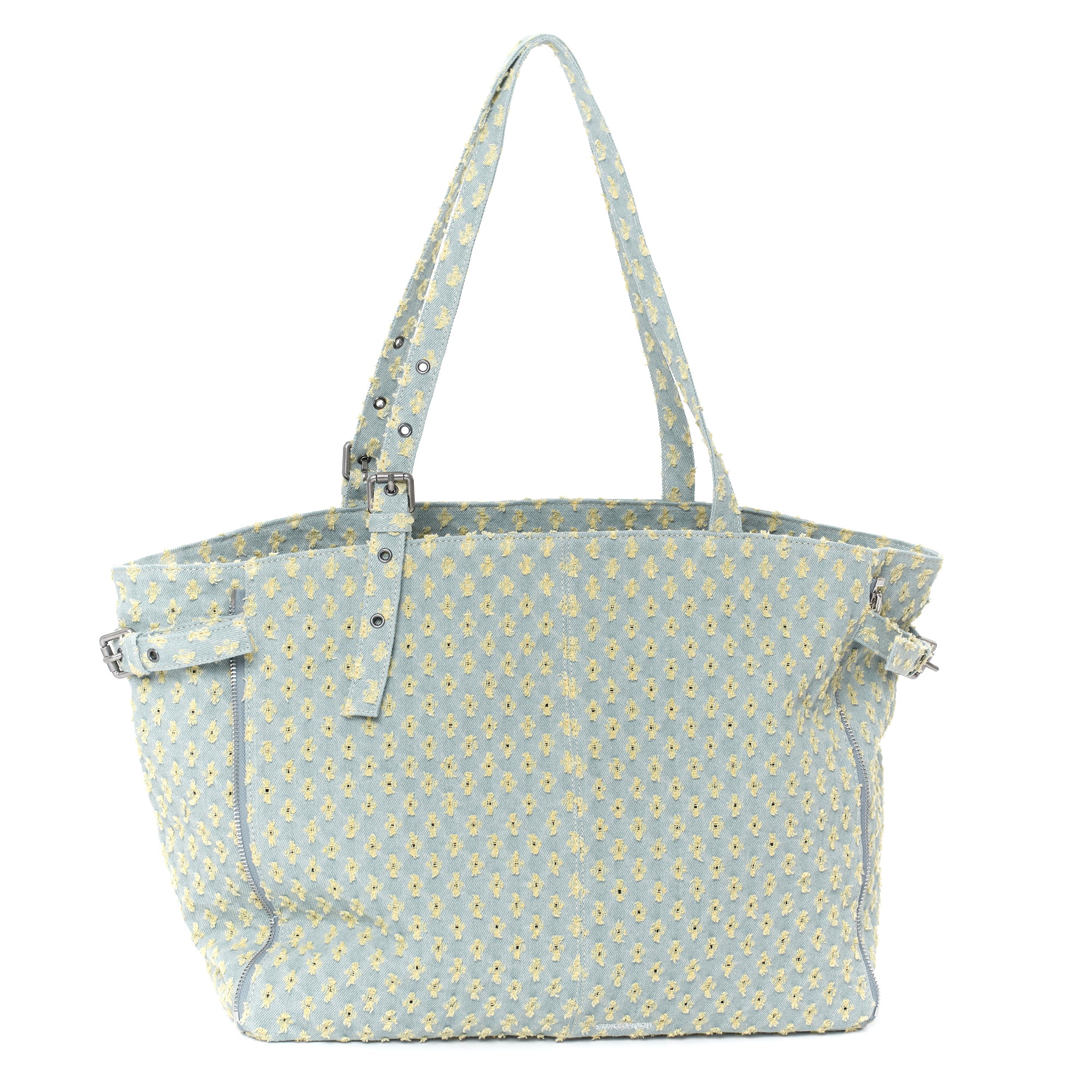 zipper shopper bag L punching yellow