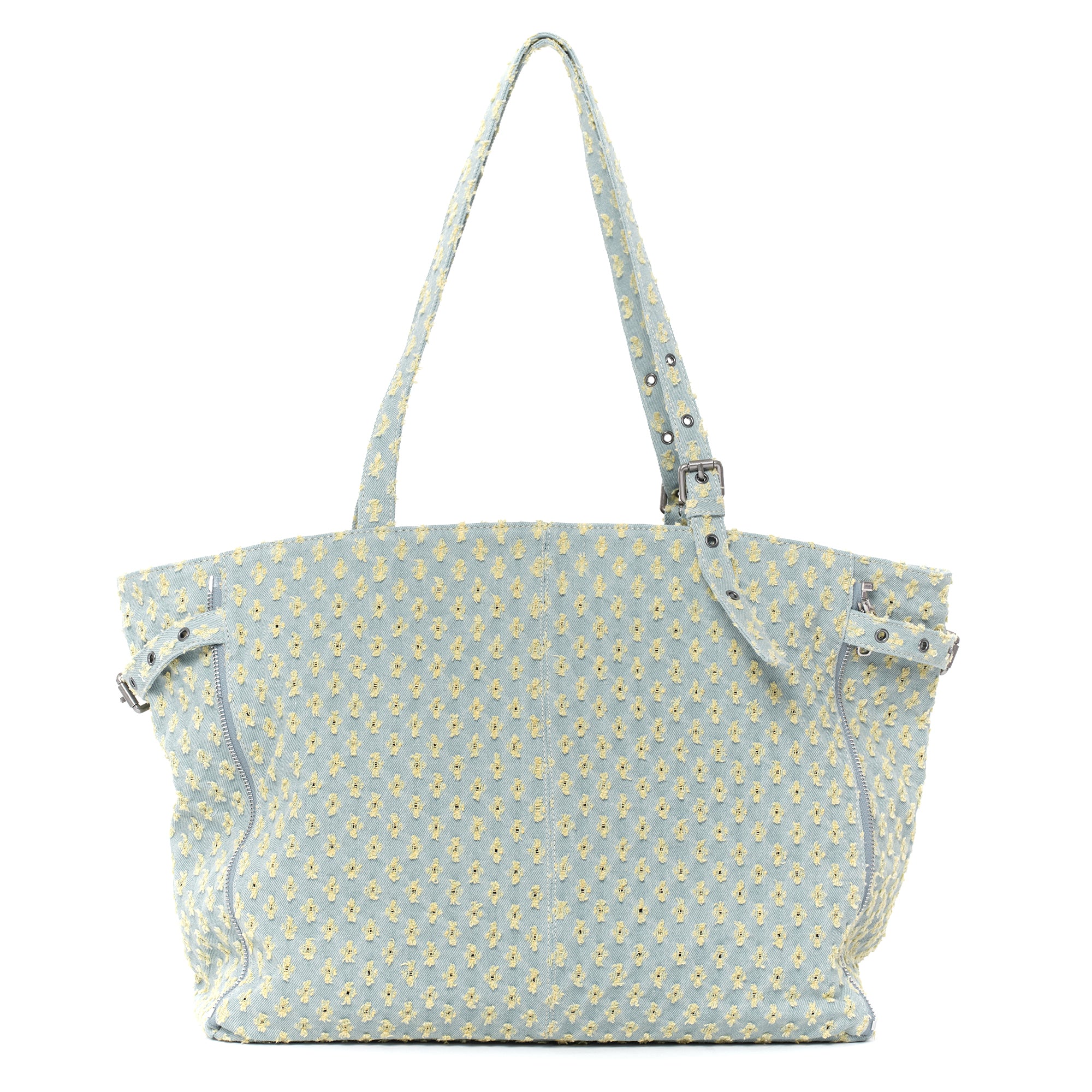 zipper shopper bag L punching yellow