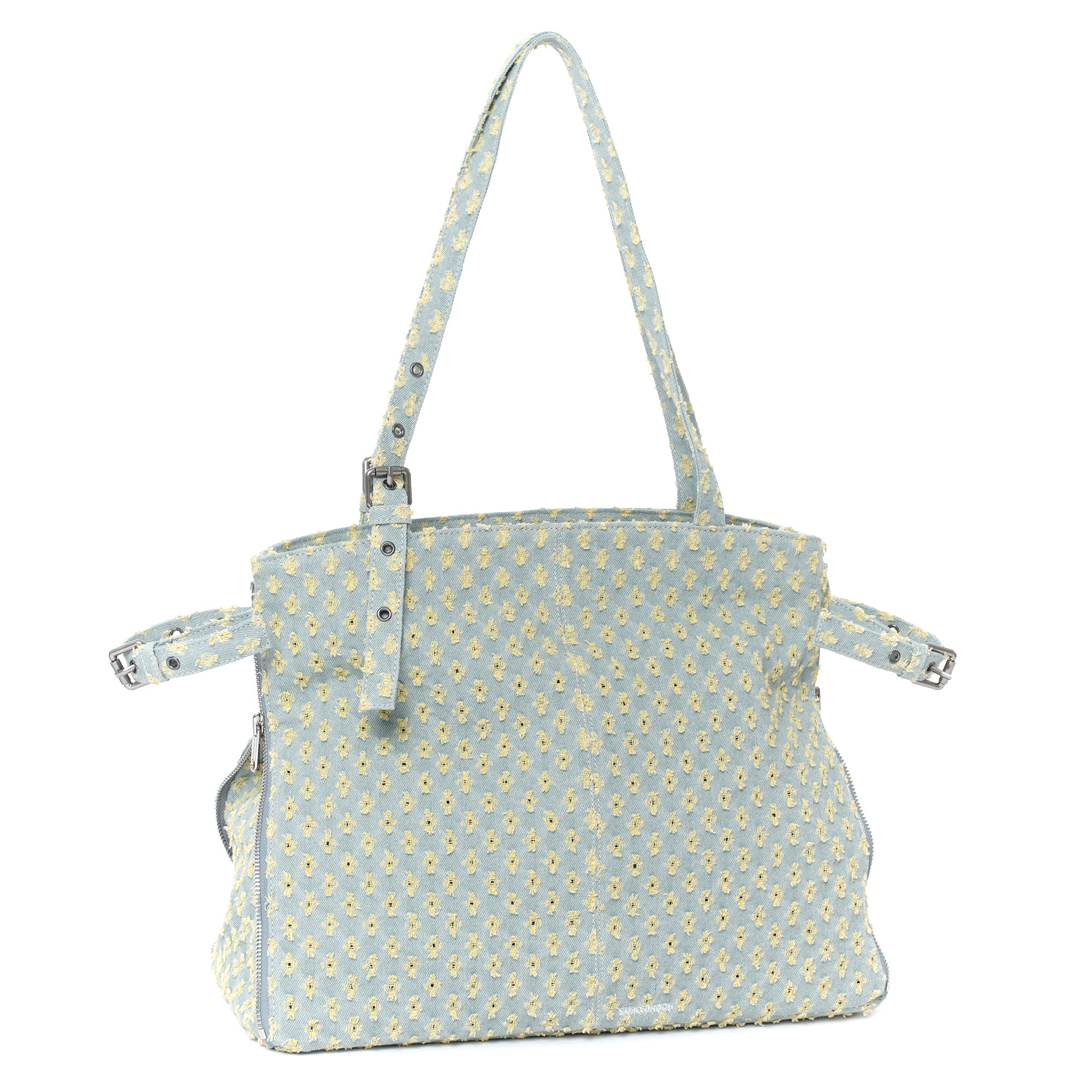 zipper shopper bag L punching yellow