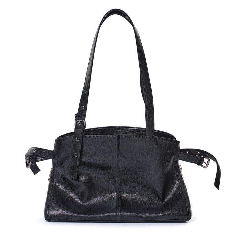zipper shopper bag M savage black