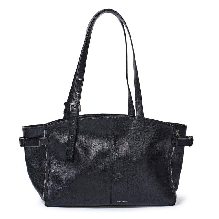 zipper shopper bag M savage black