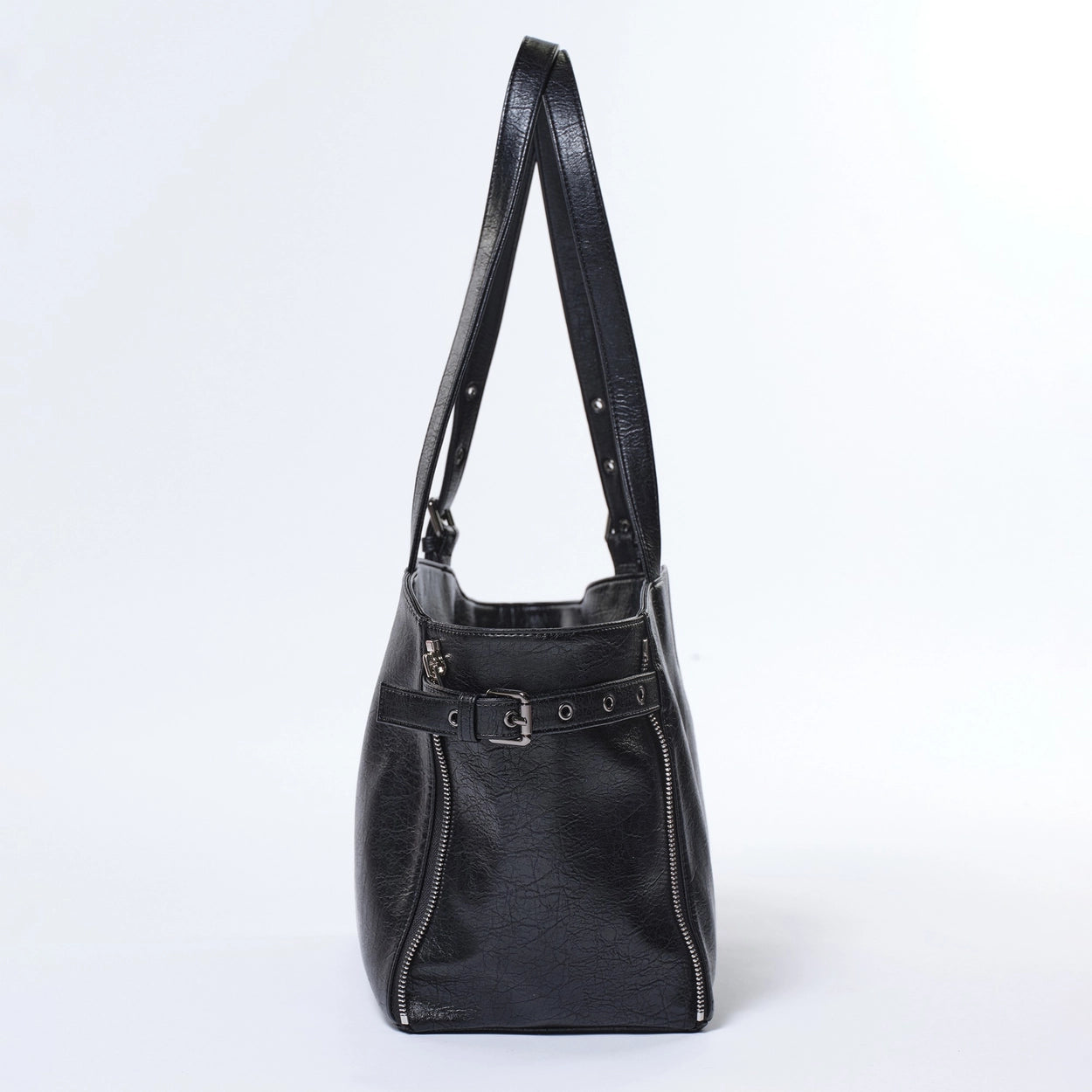 zipper shopper bag M savage black