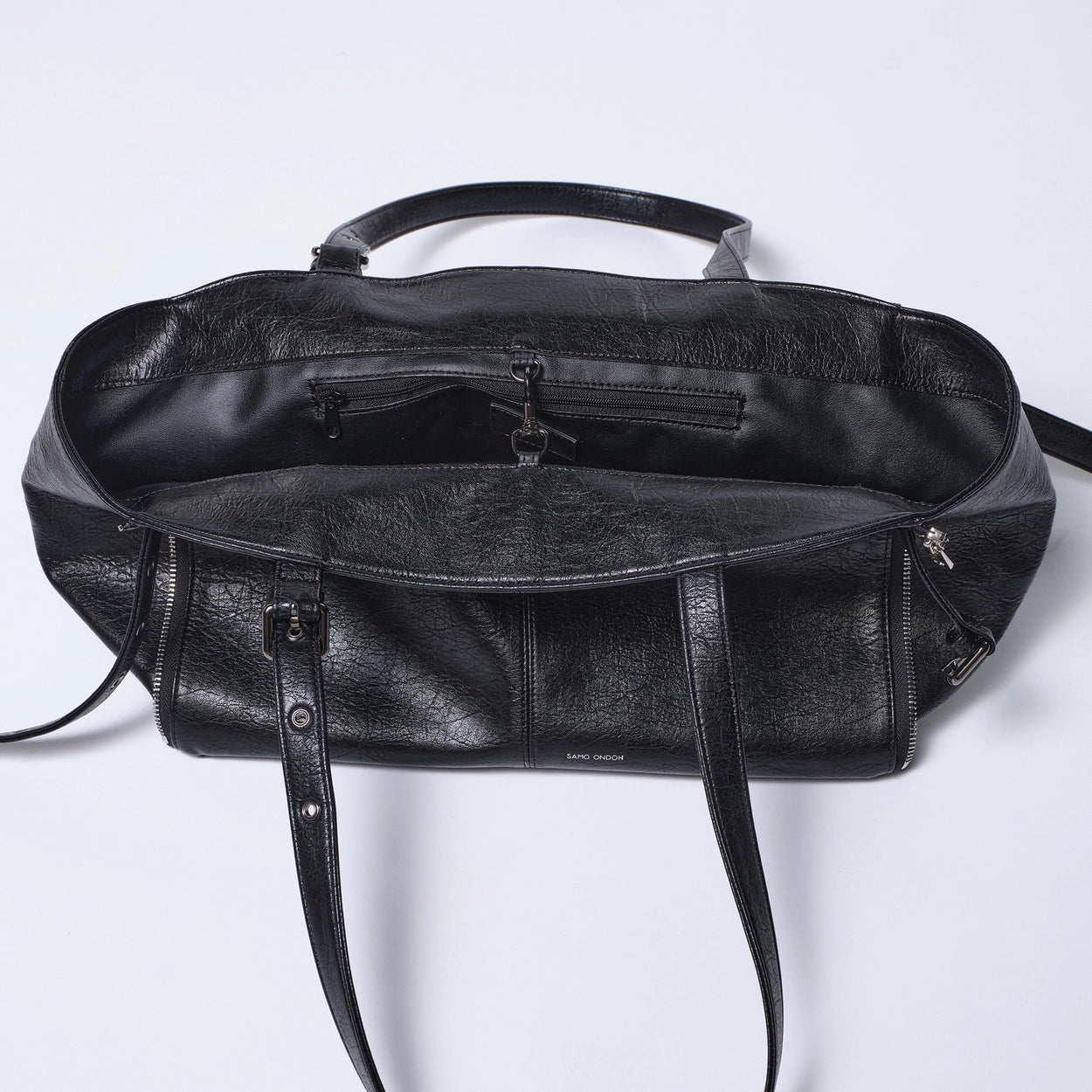 zipper shopper bag M savage black