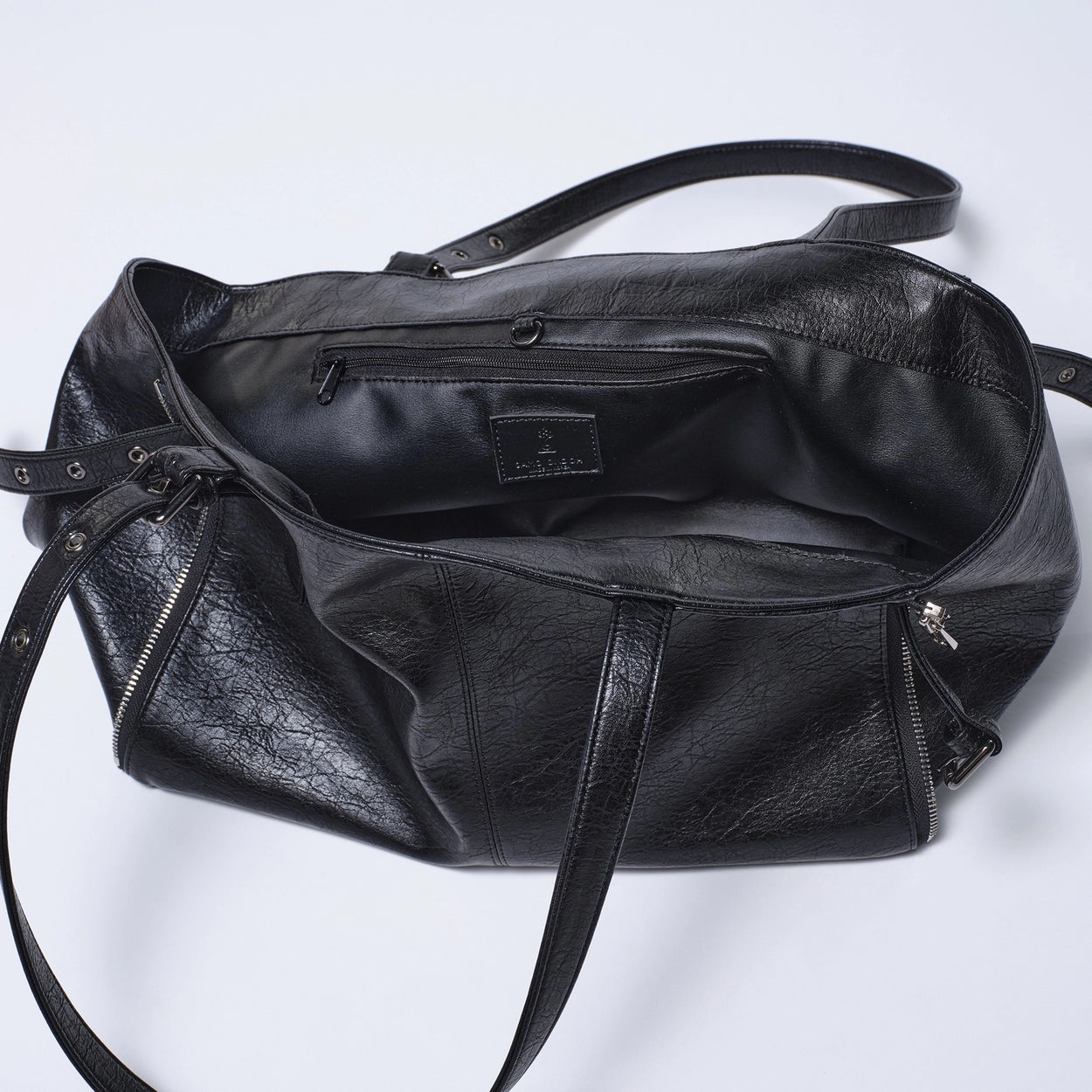 zipper shopper bag M savage black
